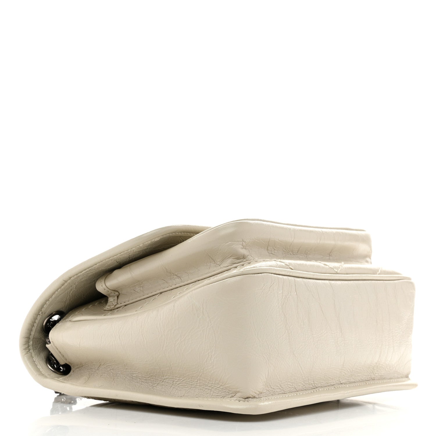 Saint Laurent Crinkled Calfskin Matelasse Monogram Baby Niki Chain Satchel Ivory 4 of 11