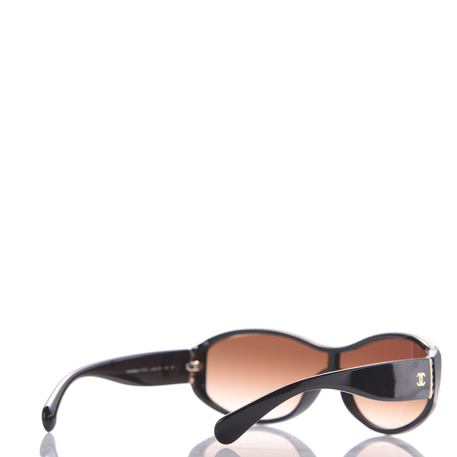 Chanel Shield Sunglasses 6052 Black Gold 4 of 7