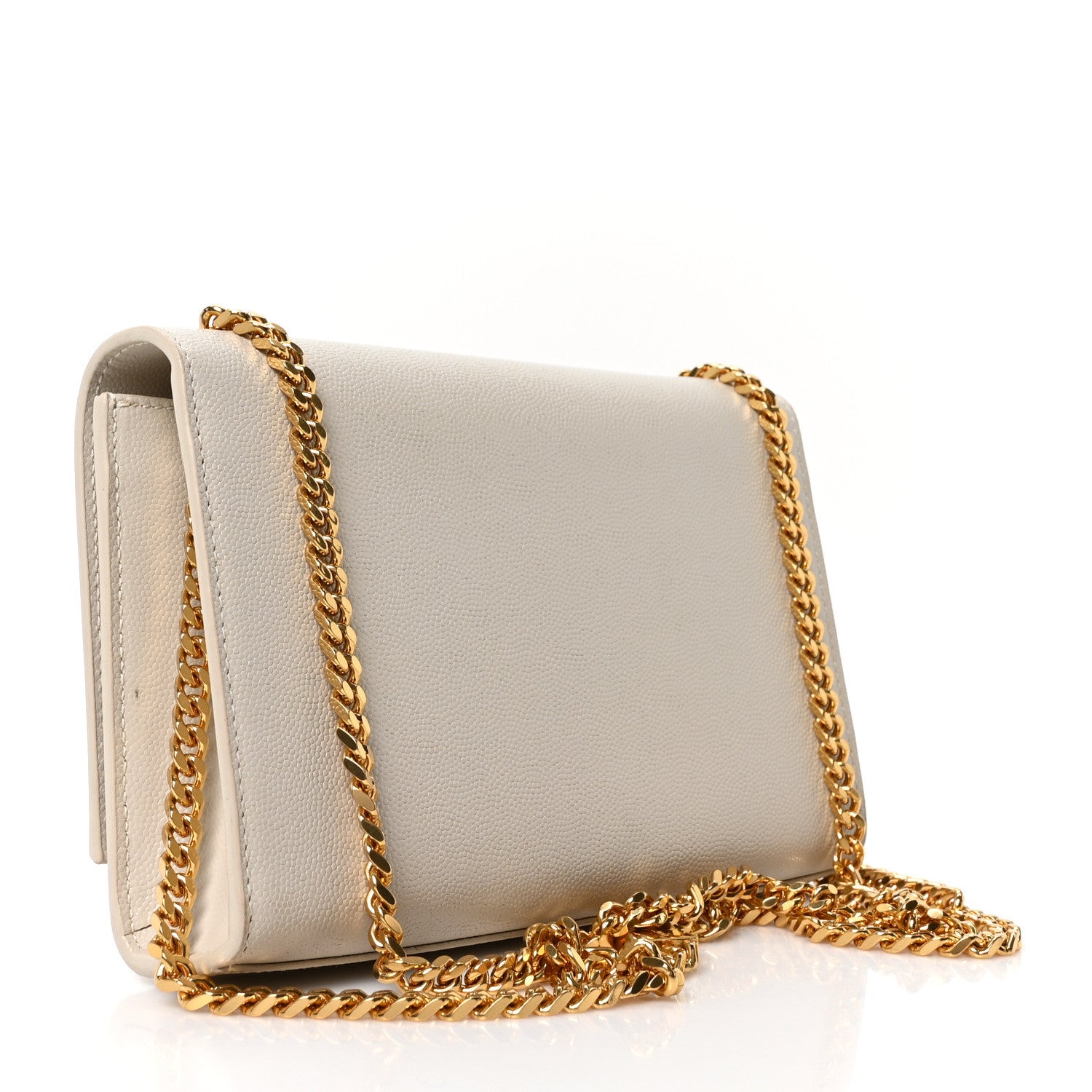 Saint Laurent Grain De Poudre Small Classic Monogram Kate Tassel Satchel Crema Soft 3 of 10