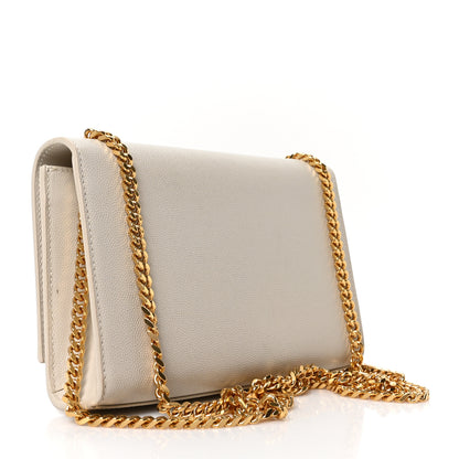 Saint Laurent Grain De Poudre Small Classic Monogram Kate Tassel Satchel Crema Soft 3 of 10