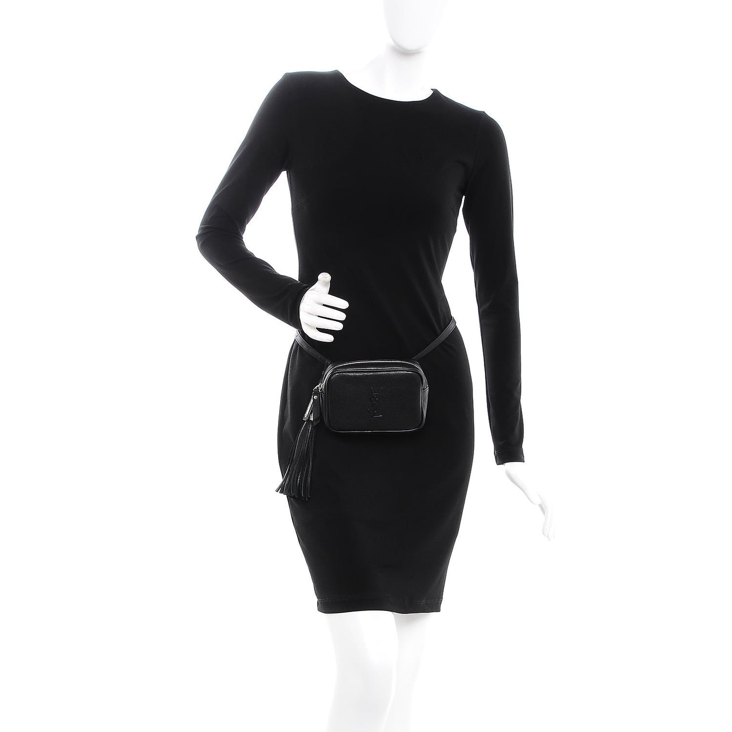 Lambskin Monogram Lou Belt Bag Black