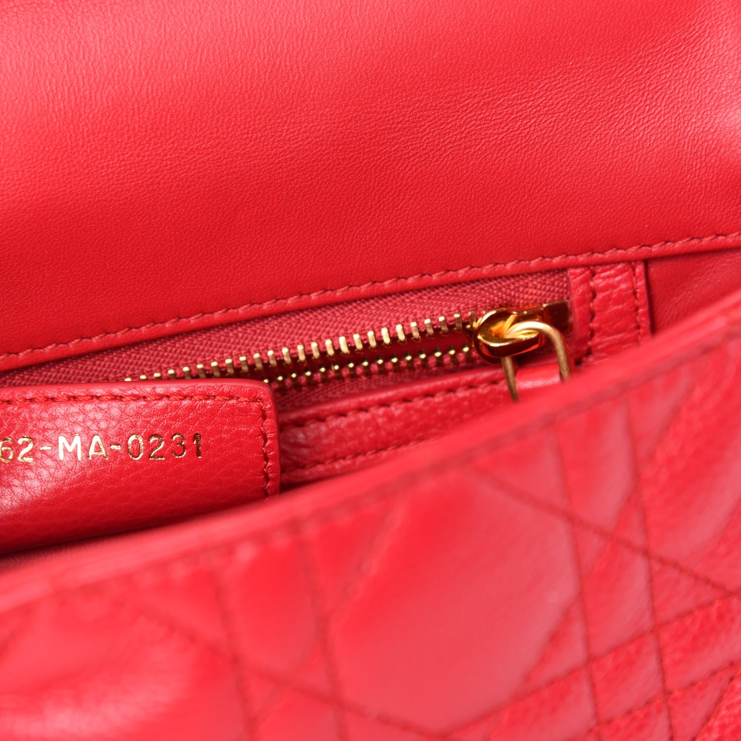 Christian Dior Calfskin Cannage Small Caro Bag Raspberry 9 of 10