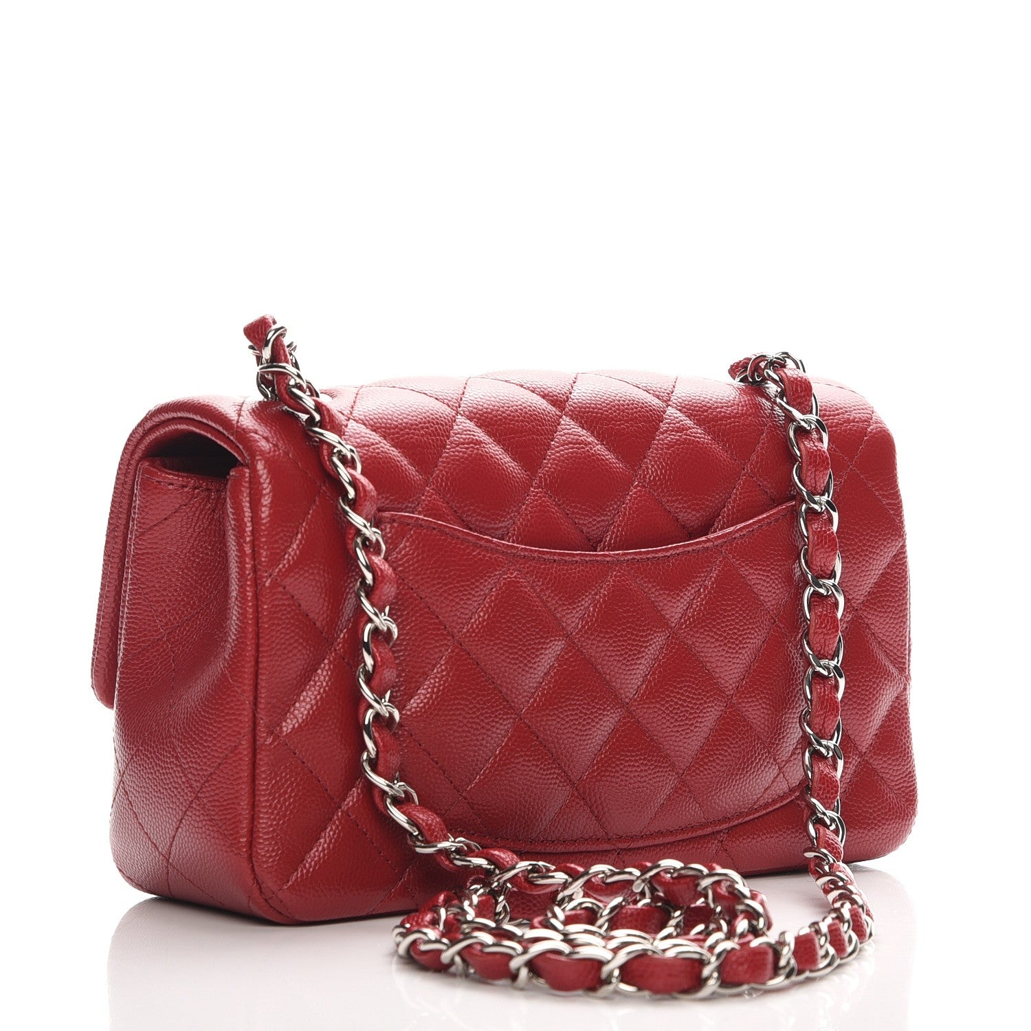 Chanel Caviar Quilted Mini Rectangular Flap Red 3 of 7