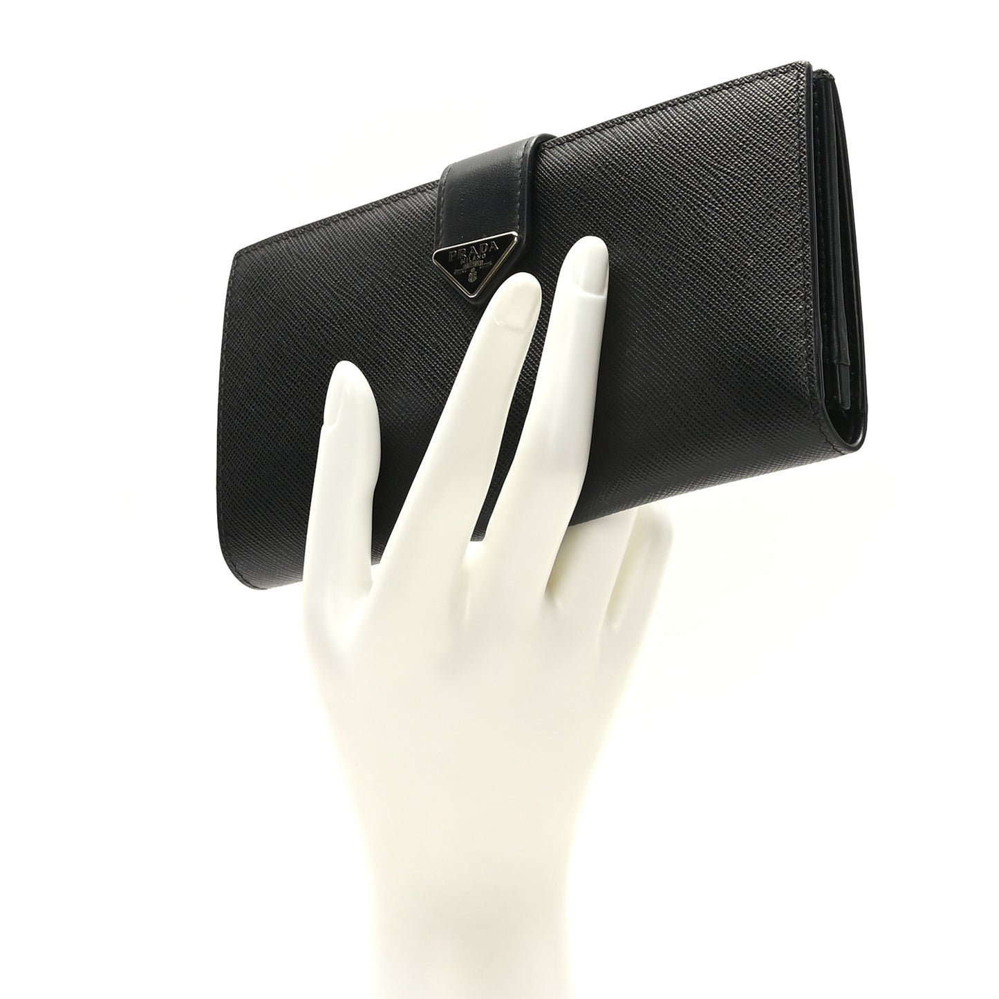 Saffiano Triangle Large Wallet Black