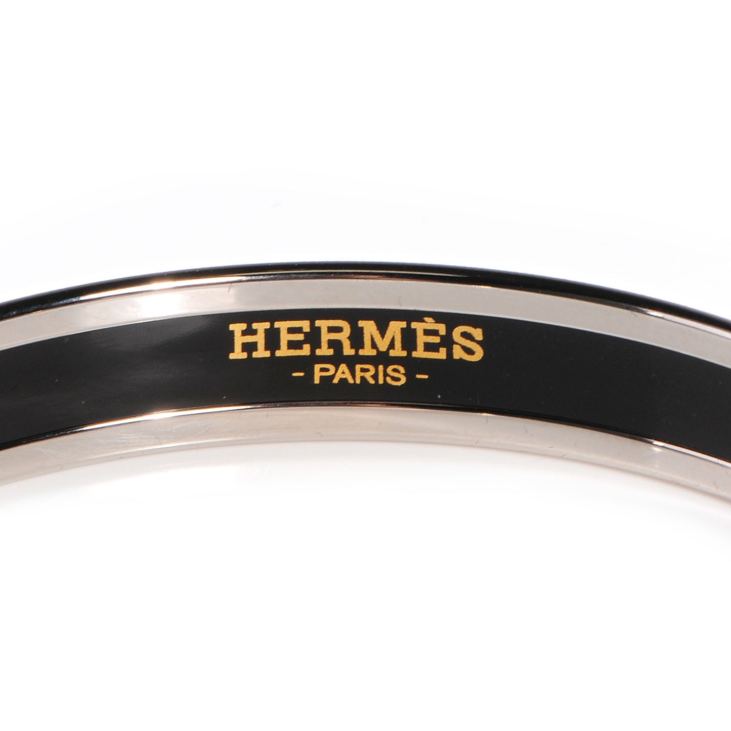 Enamel Printed Narrow Clic C'est Noue Bracelet 62 White Platinum