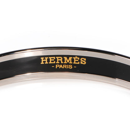 Hermes Enamel Printed Narrow Clic C'est Noue Bracelet 62 White Platinum 3 of 6