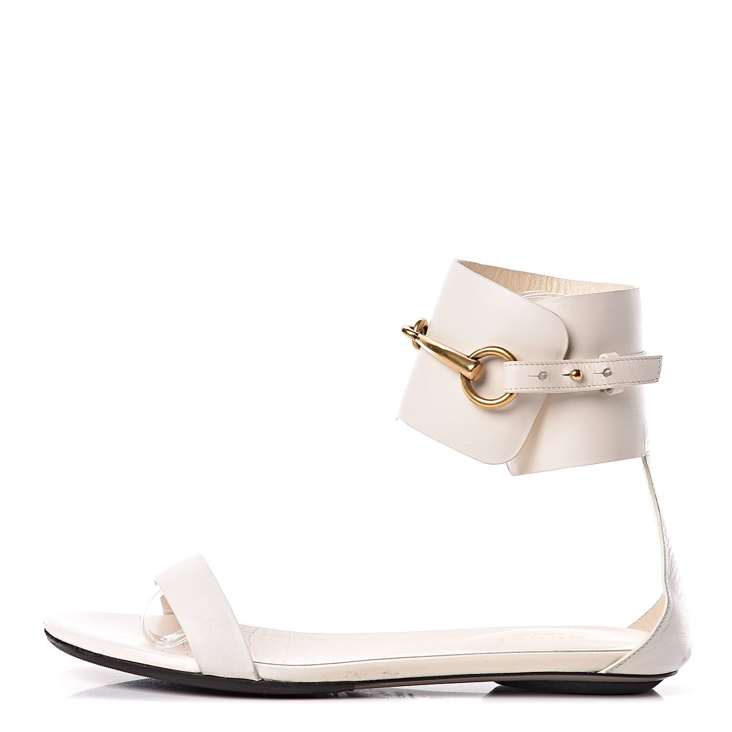 Gucci Malaga Kid Ursula Ankle Sandals 35 White 1 of 14