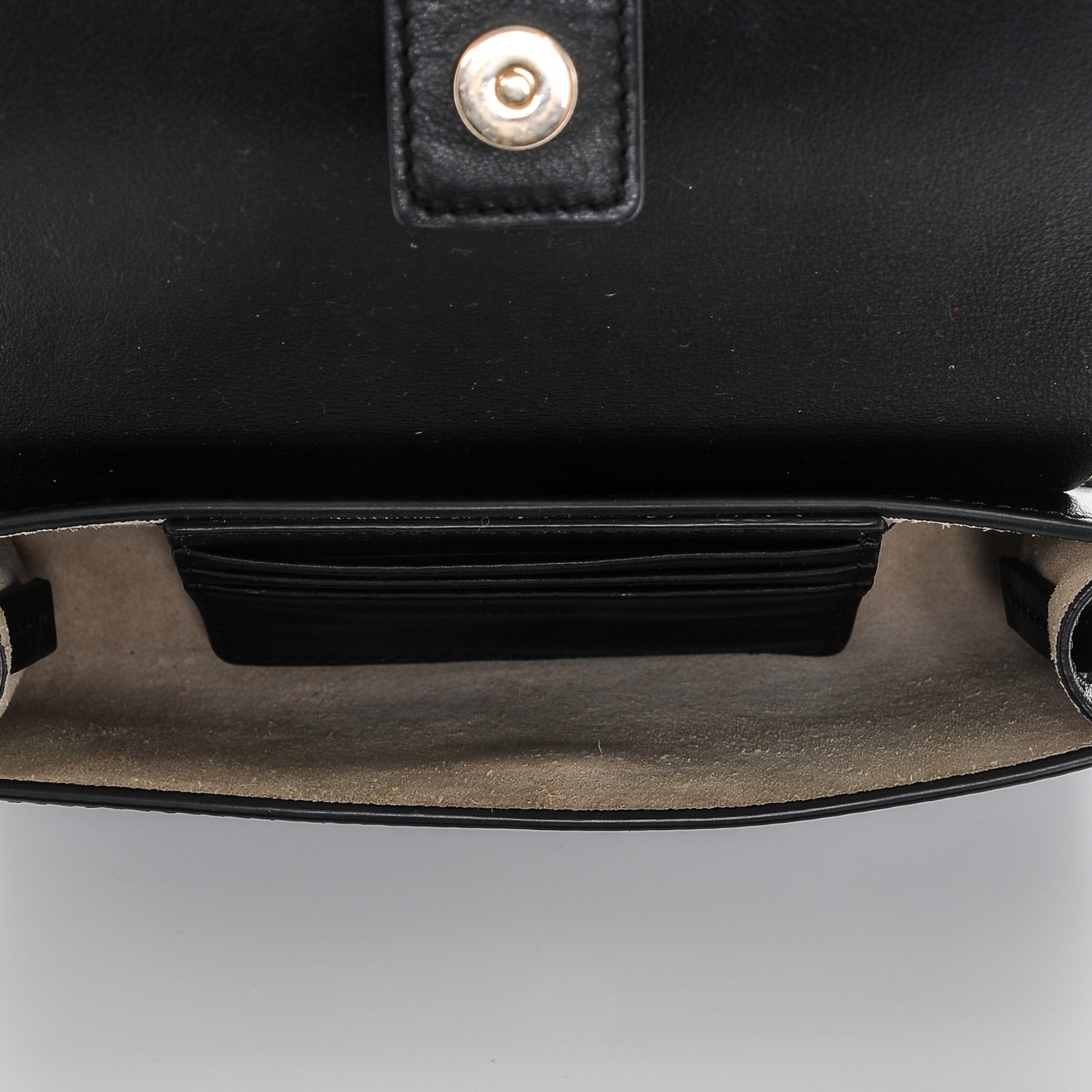 Suede Calfskin Mini Faye Shoulder Bag Black