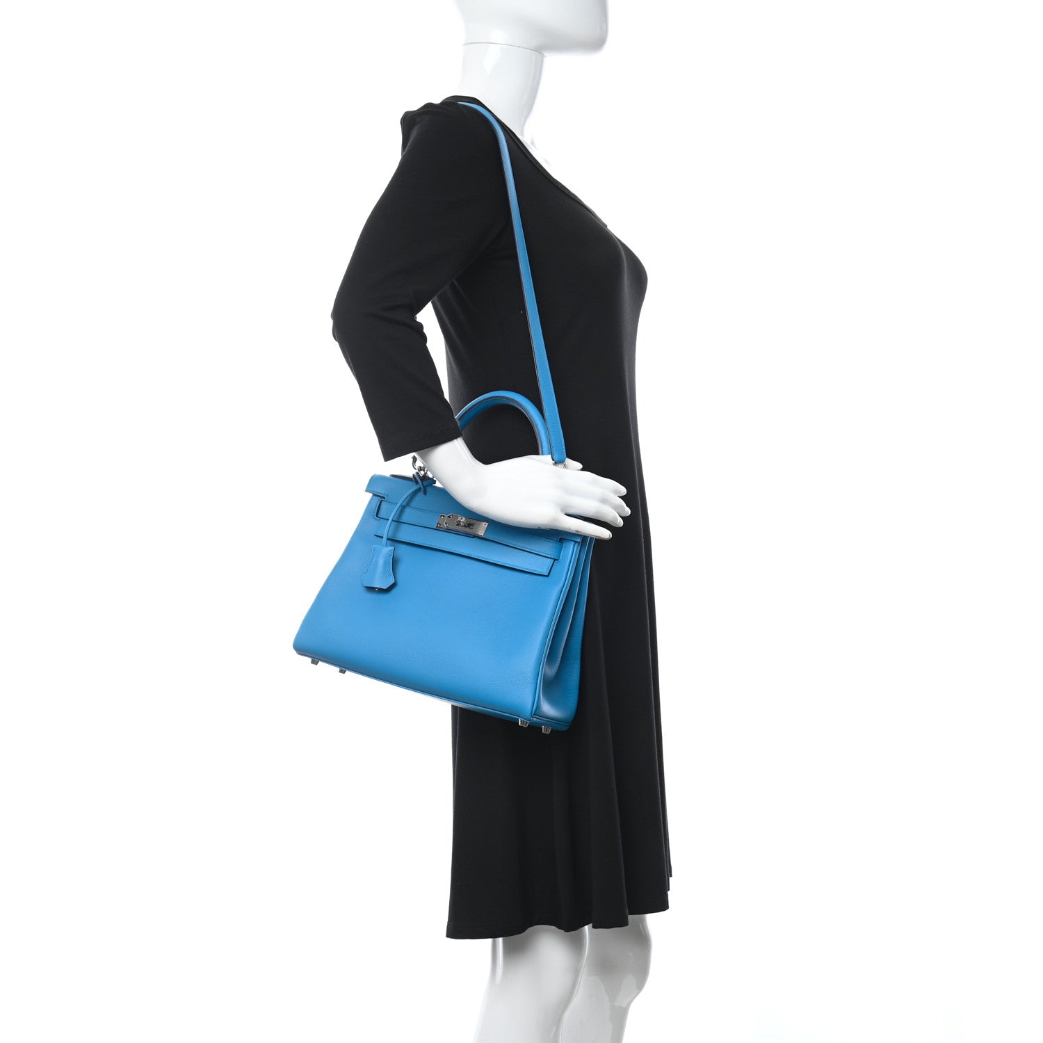 Hermes Evercolor Kelly Retourne 28 Bleu Frida 2 of 35