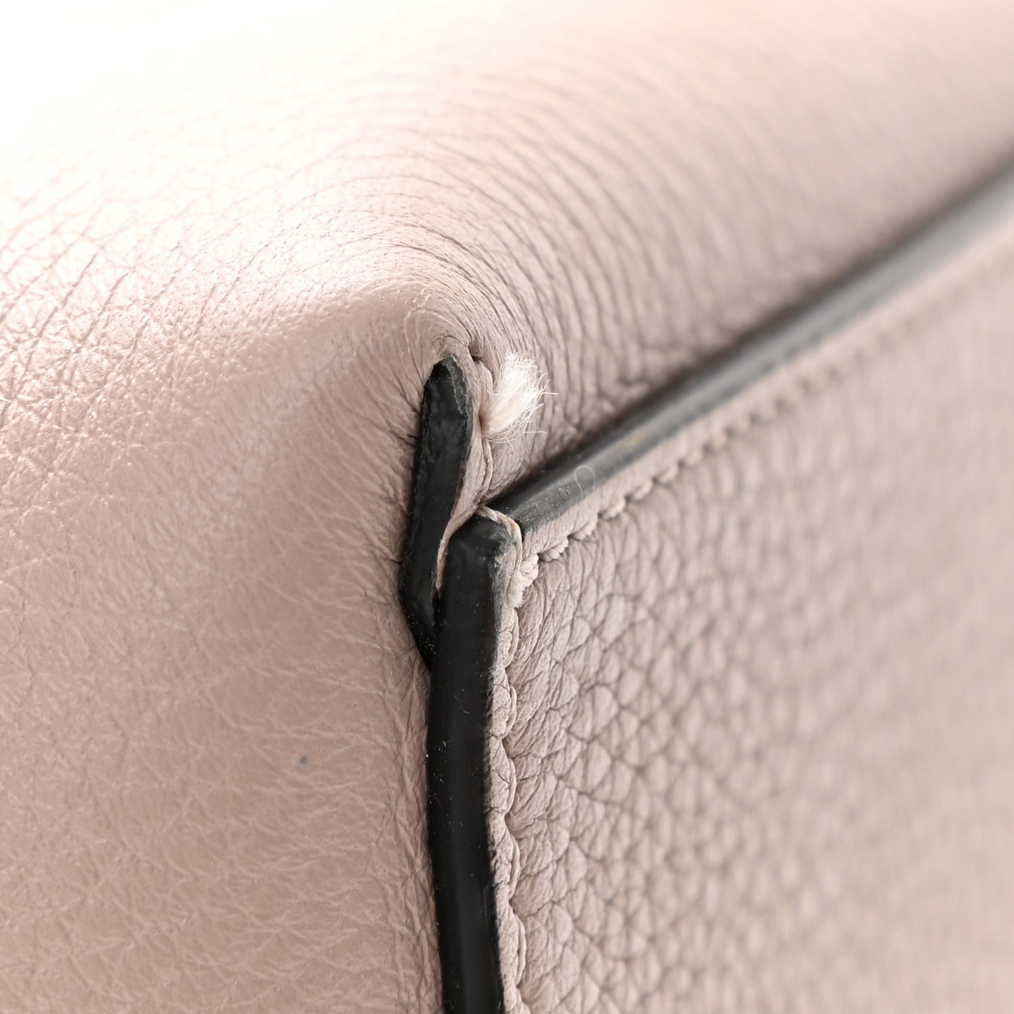 Grained Calfskin Rockstud Shoulder Tote Poudre