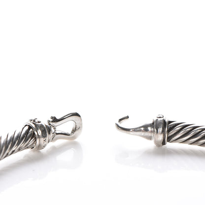 David Yurman Sterling Silver Diamond 5mm Cable Buckle Bracelet 4 of 6