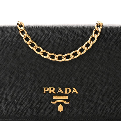 Prada Saffiano Lux Chain Wallet Black 6 of 12