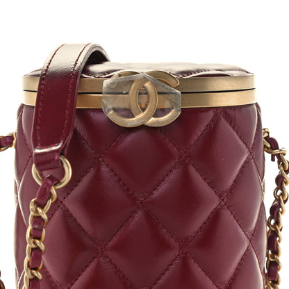Chanel Lambskin Quilted Mini Crown Box Bag Burgundy 8 of 12