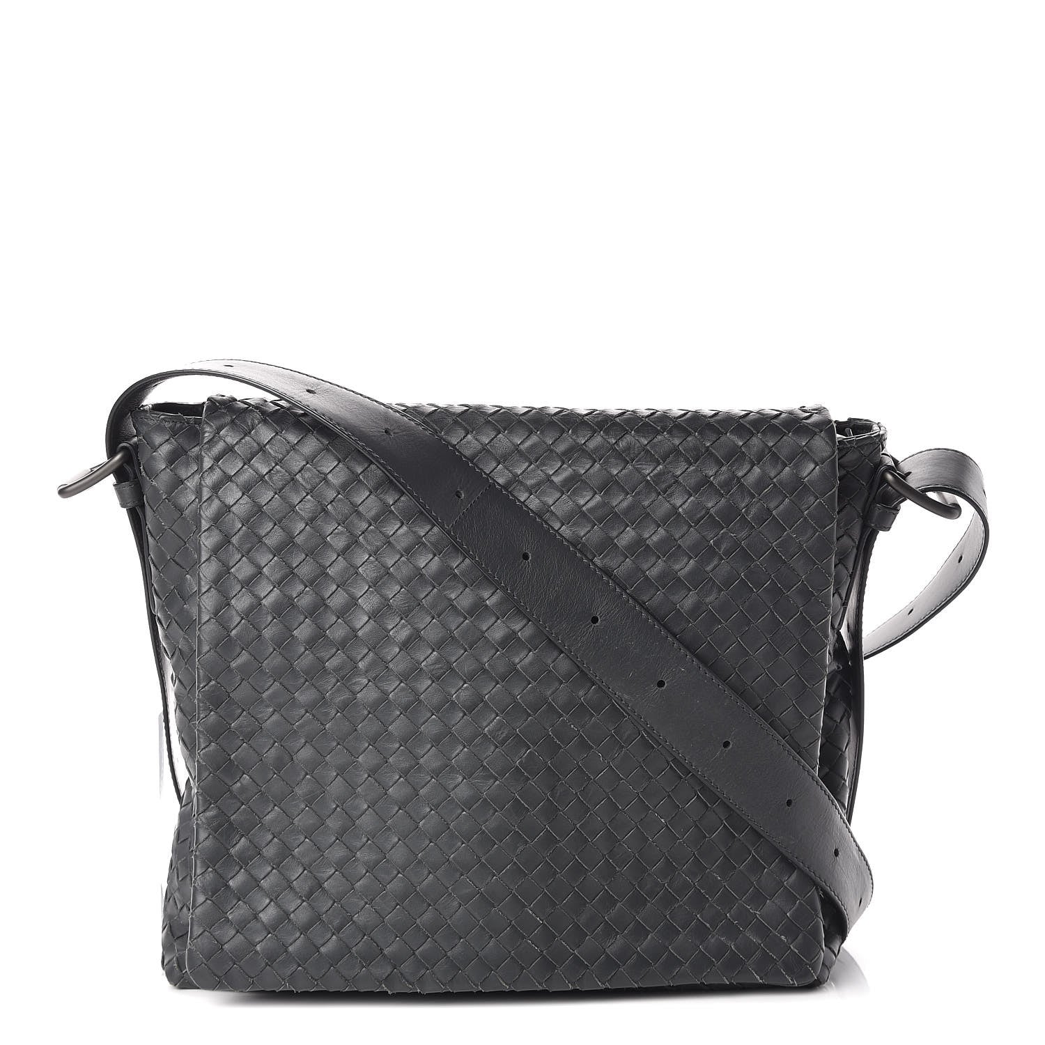 Bottega Veneta Nappa Intrecciato Messenger Bag Ferro Gray 1 of 13
