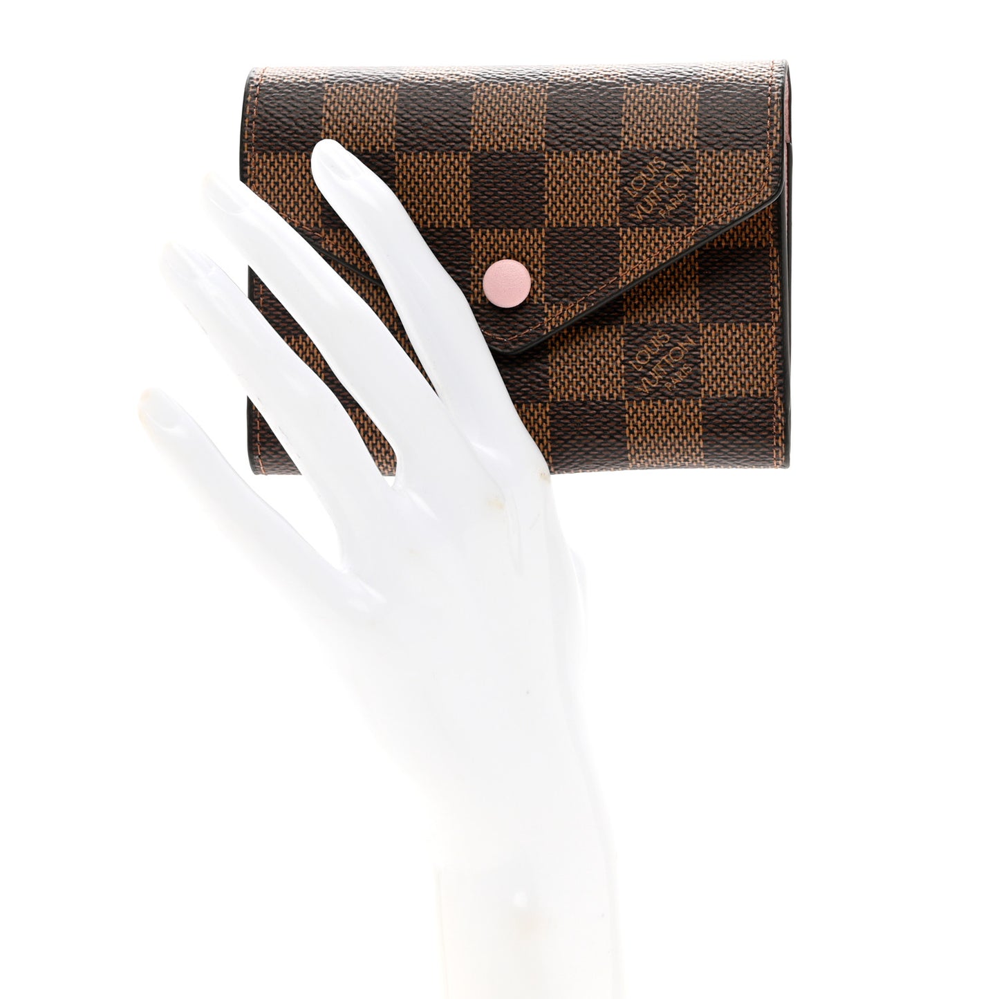 Damier Ebene Victorine Wallet Rose Ballerine