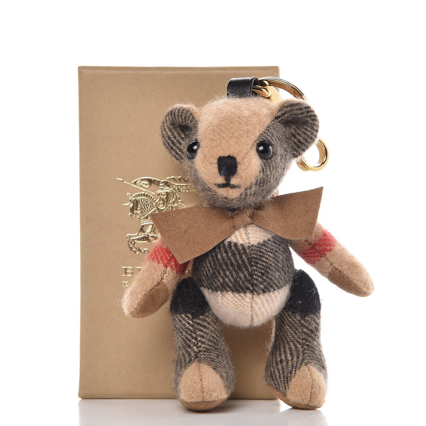 Cashmere House Check Thomas Bear Bag Charm Camel Gold