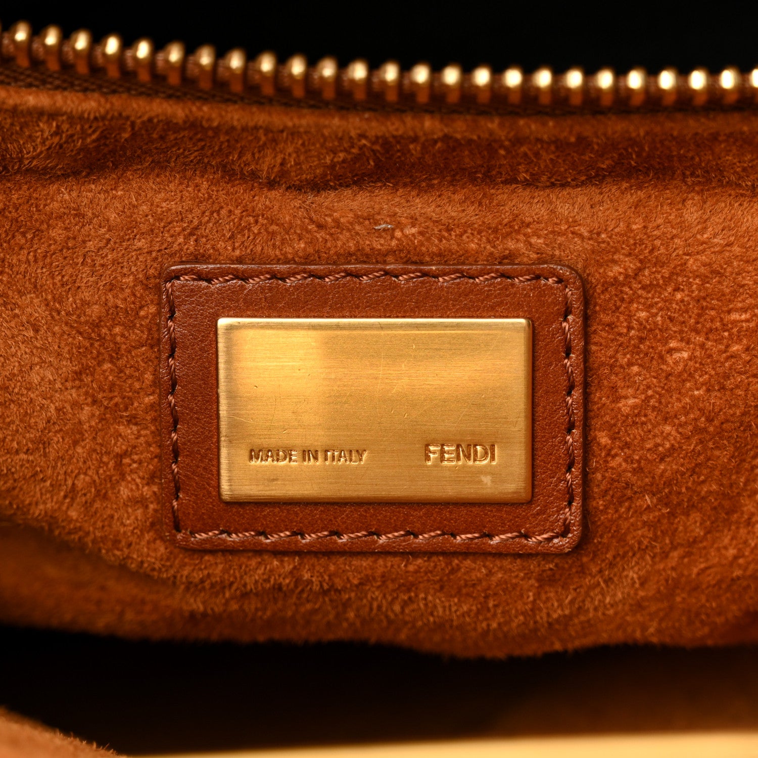 Fendi Vitello Suede Medium Peekaboo Iconic Satchel Cuoio Rame Moro 7 of 17