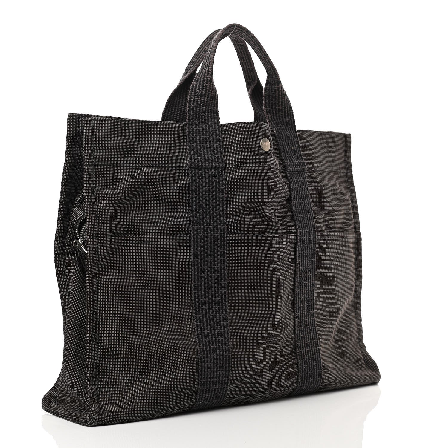 Hermes Canvas Herline Tote MM Grey 3 of 12