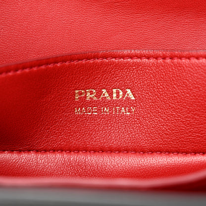 Prada Saffiano Cuir Small Double Bag Black Fuoco 6 of 11