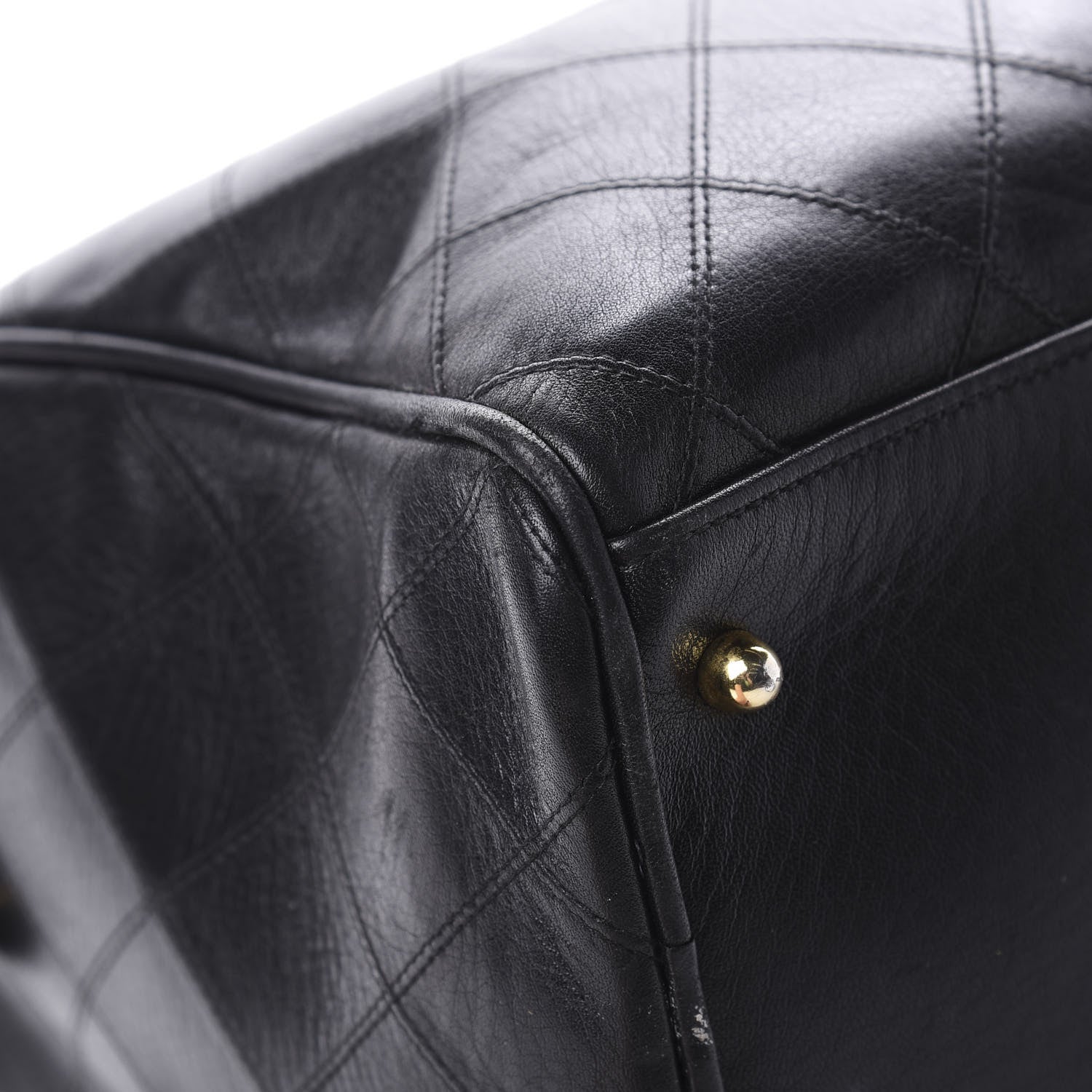 Chanel Calfskin Stitched CC Boston Black 9 of 21