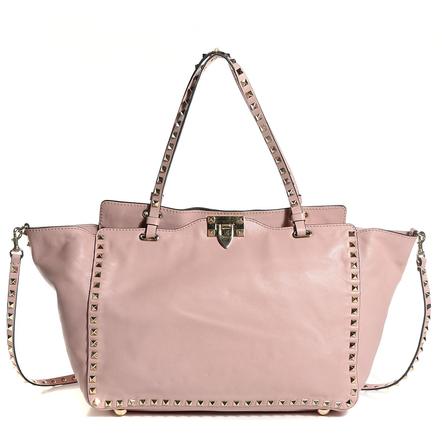 Vitello Medium Rockstud Tote Pink