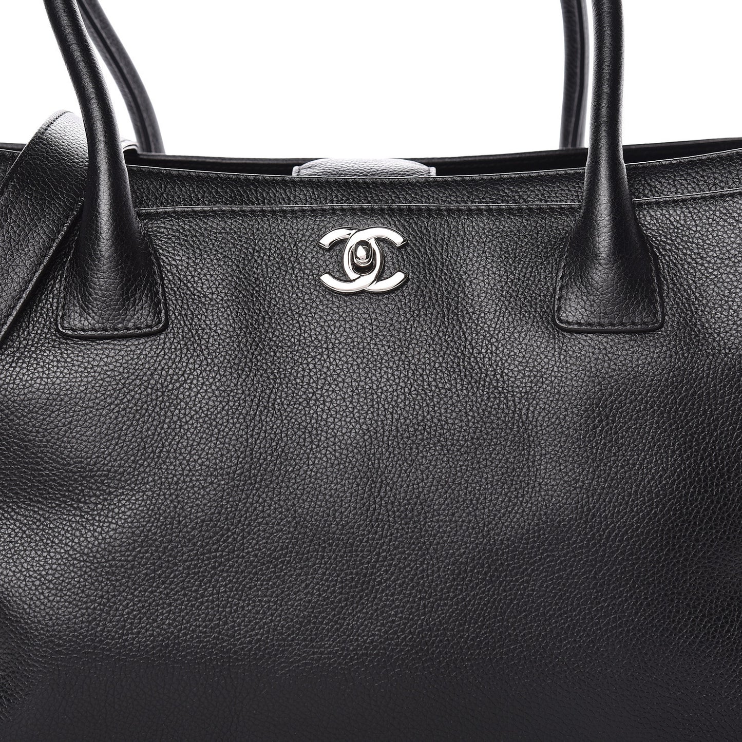 Calfskin Cerf Shopper Tote Black