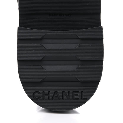 Chanel Shiny Calfskin Quilted Lace Up Combat Boots 40 Black 6 of 10