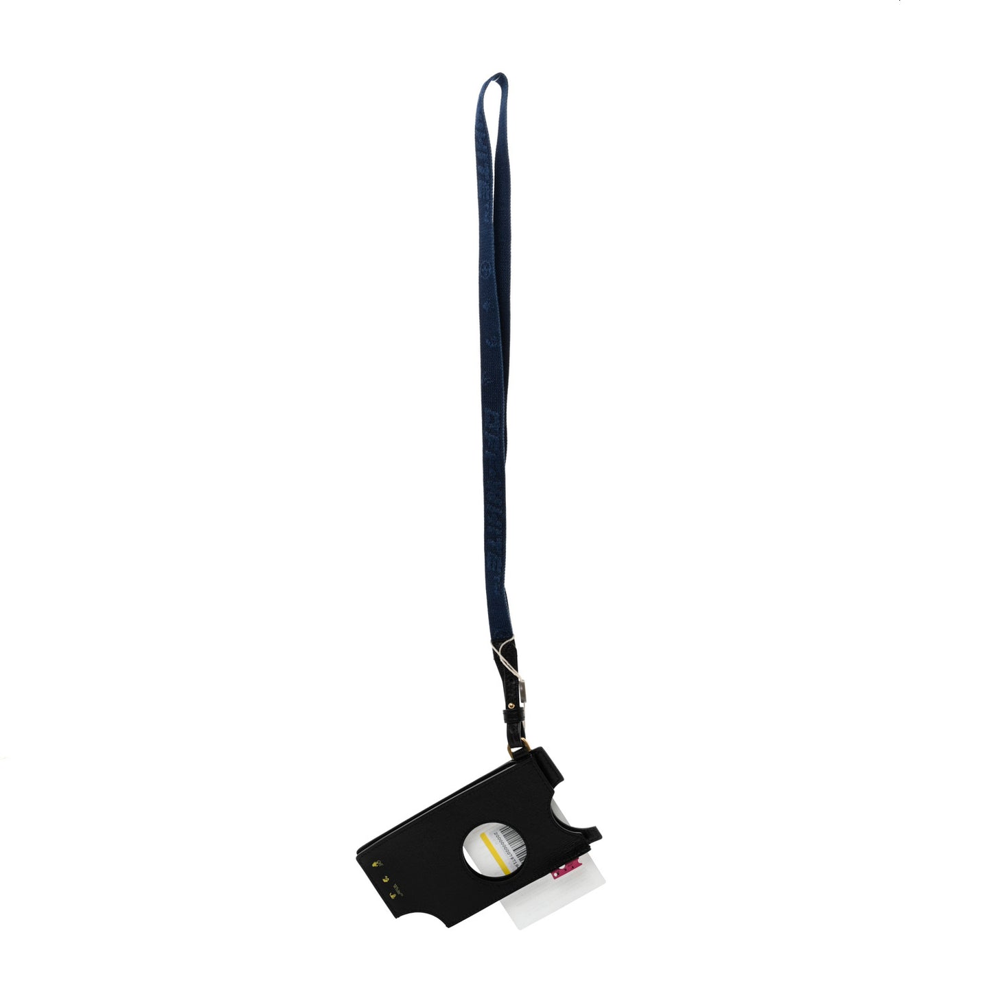 Saffiano Swiss Cut Phone Lanyard Case Black