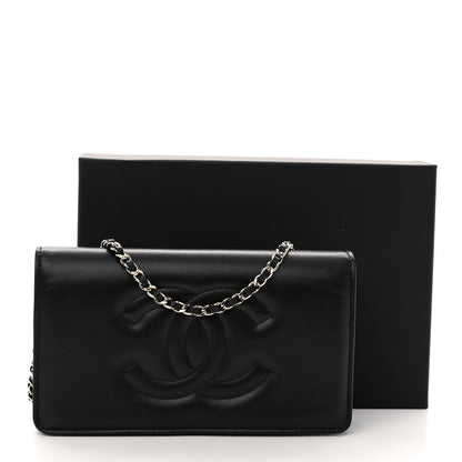 Chanel Lambskin Quilted Timeless CC Wallet On Chain WOC Black 13 of 13