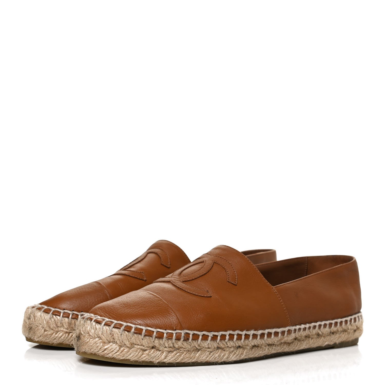 Chanel Lambskin CC Espadrilles 40 Brown 3 of 11