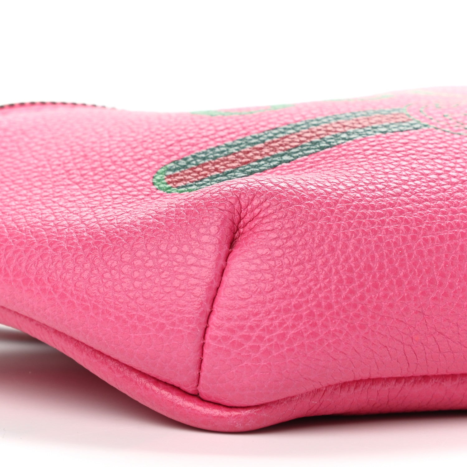 Gucci Grained Calfskin Small Logo Belt Bag Box Pink Green 9 of 11