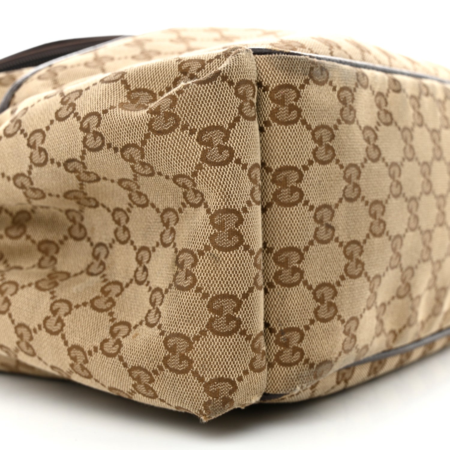 Gucci Monogram Natural Pigskin Large Diaper Bag Beige Ebony Cocoa Dark Chocolate 9 of 15