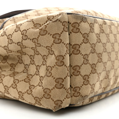 Gucci Monogram Natural Pigskin Large Diaper Bag Beige Ebony Cocoa Dark Chocolate 9 of 15