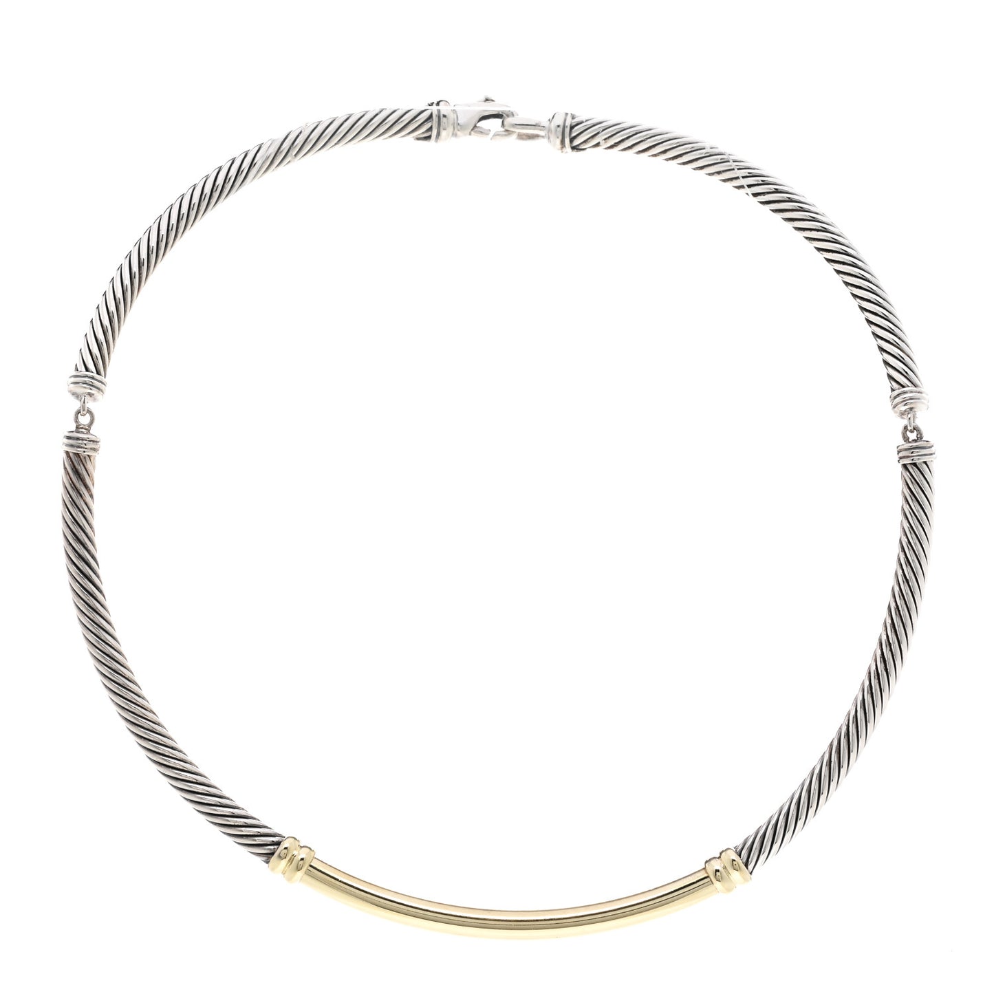 Sterling Silver 14K Yellow Gold Metro Cable Necklace