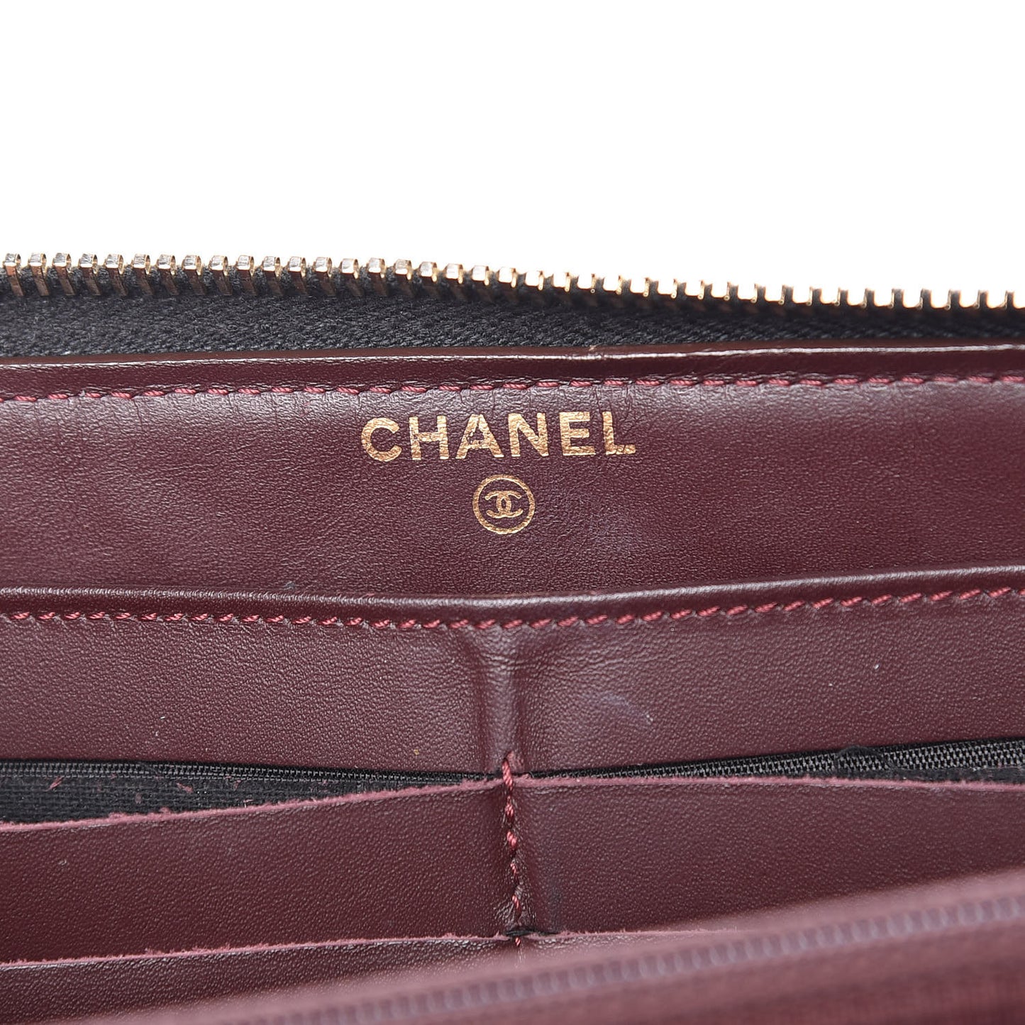 Caviar Quilted Large Zip Around Wallet Black