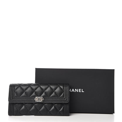 Chanel Caviar Quilted Boy Flap Wallet Black 8 of 8