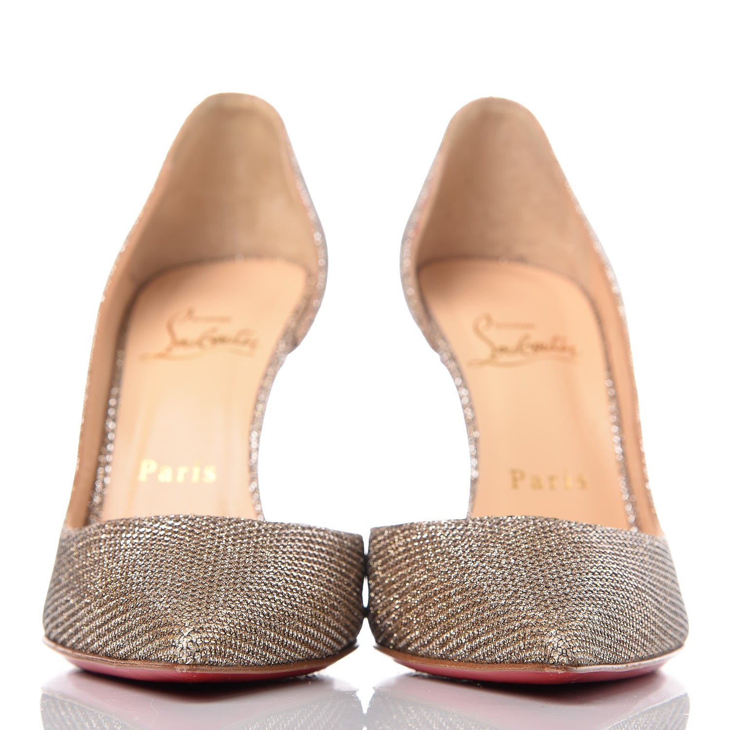 Christian Louboutin Glitter Luminor Iriza 100 Pumps 36.5 Gold 2 of 13