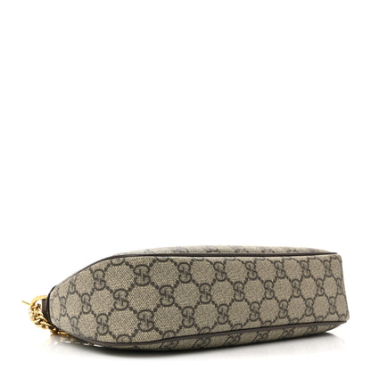 Gucci GG Supreme Monogram Textured Dollar Calfskin Web Small Ophidia GG Handbag Beige Ebony New Acero 4 of 14