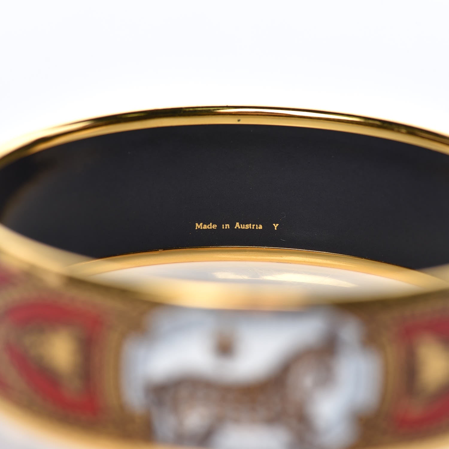 Hermes Enamel Printed Wide Grand Apparat Bracelet 70 5 of 5