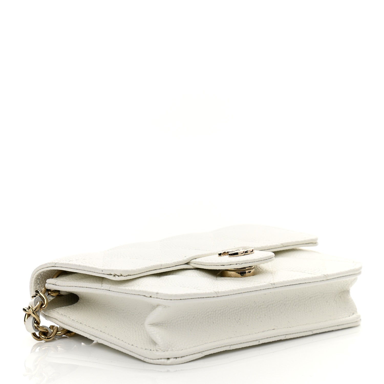 Chanel Caviar Quilted Mini Chain Bag White 4 of 11