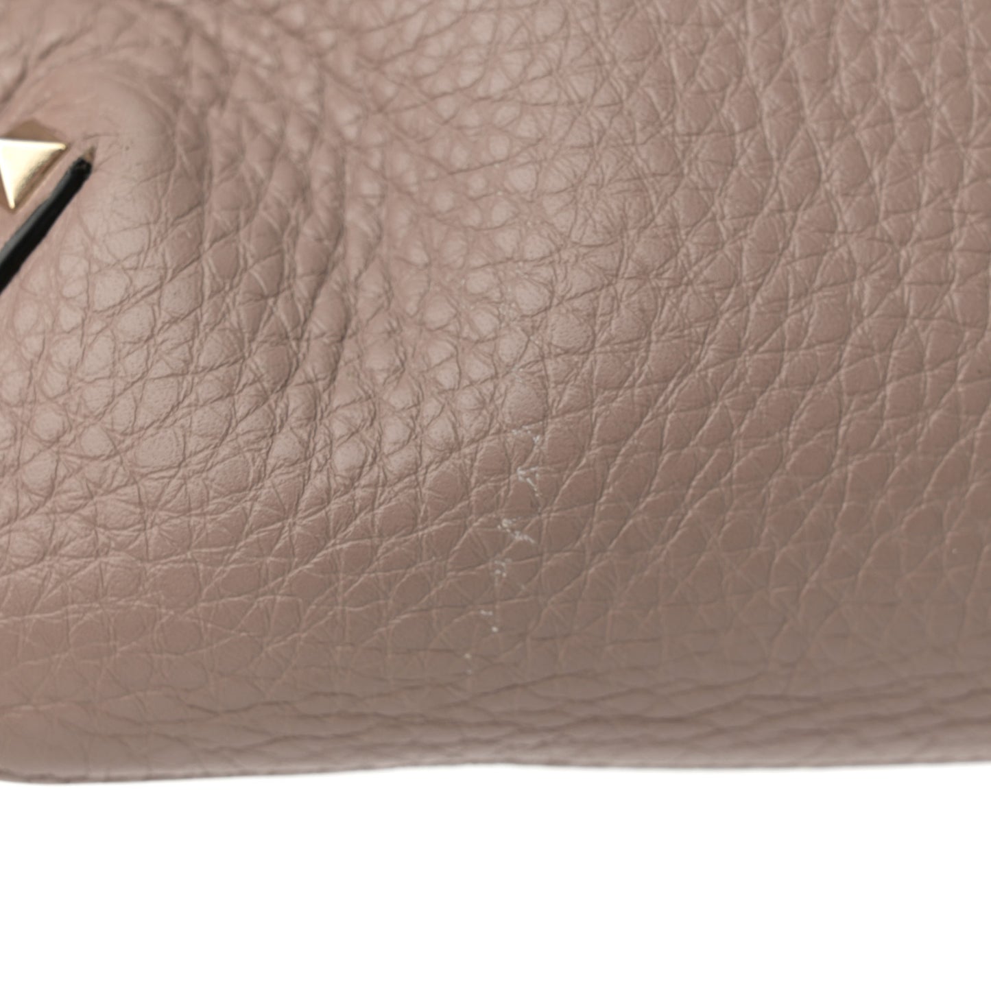 Pebbled Calfskin Small Rockstud Flip Lock Hobo Poudre