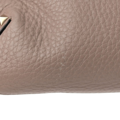Valentino Garavani Pebbled Calfskin Small Rockstud Flip Lock Hobo Poudre 17 of 18