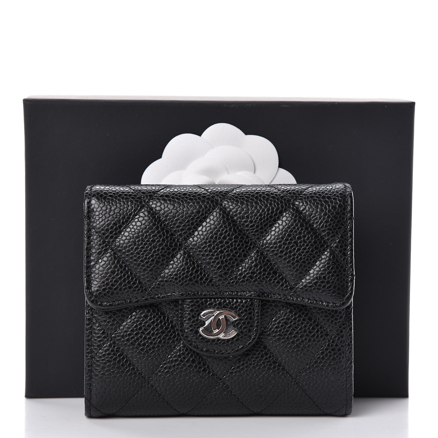 Chanel Caviar Quilted Compact Flap Wallet Black 9 of 9