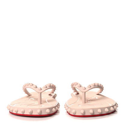Christian Louboutin Rubber Spike Super Loubi Flip Flop Sandals 37 Leche 2 of 7