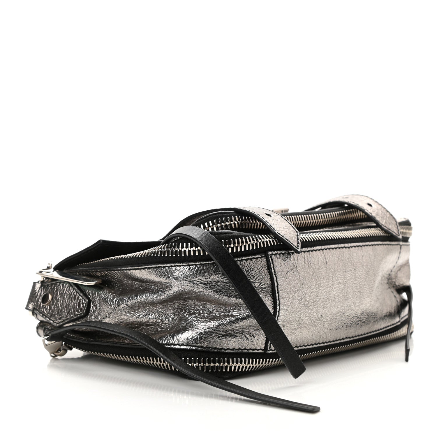 Proenza Schouler Metallic Lambskin Tiny PS1 Satchel Silver 4 of 11