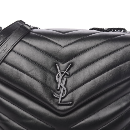 Saint Laurent Calfskin Y Quilted Monogram Medium Loulou Chain Satchel Black 11 of 11