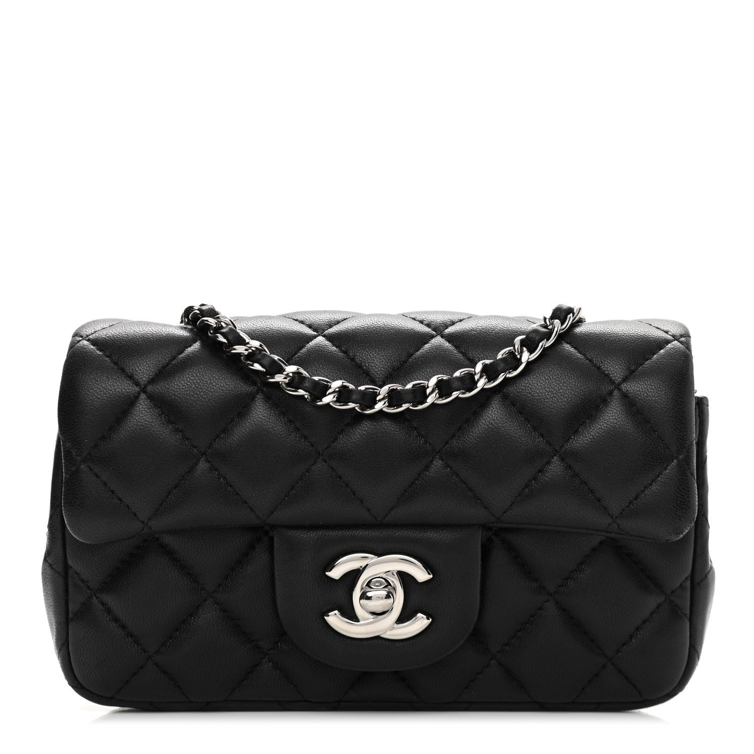 Chanel Lambskin Quilted Extra Mini Rectangular Flap Black 1 of 16