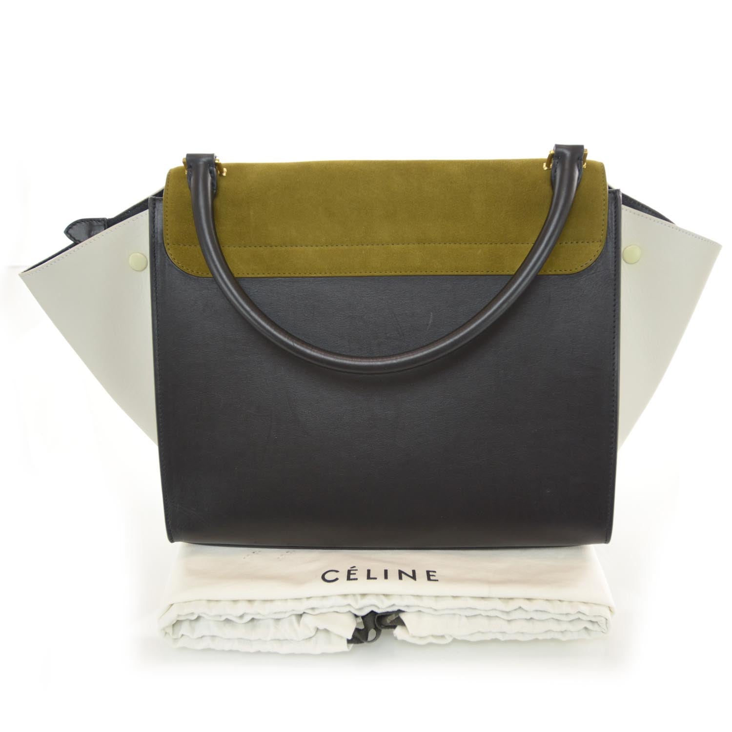 Celine Calfskin and Suede Trapeze Tri-Color 3 of 7