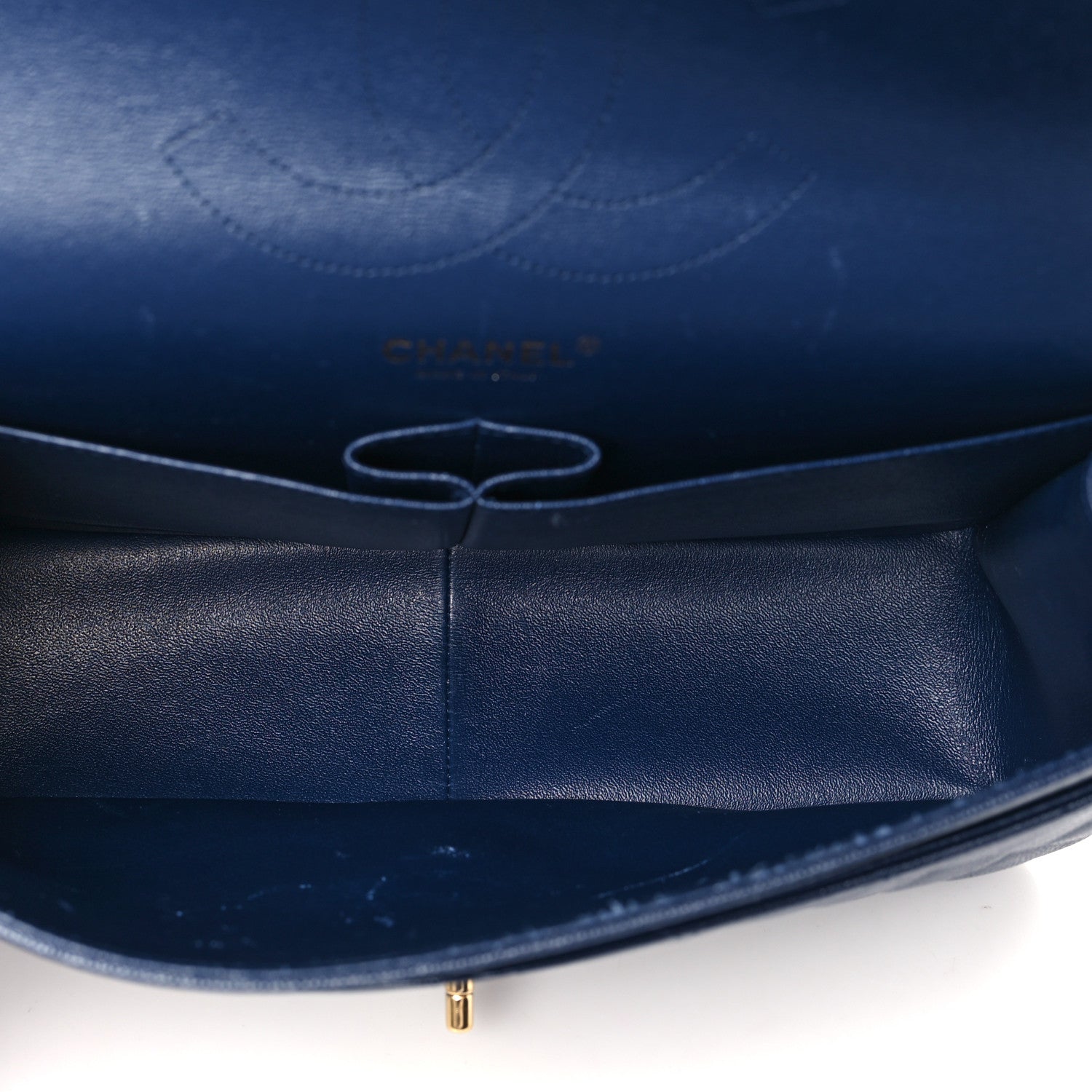 Chanel Caviar Quilted Jumbo Double Flap Navy Blue 5 of 14