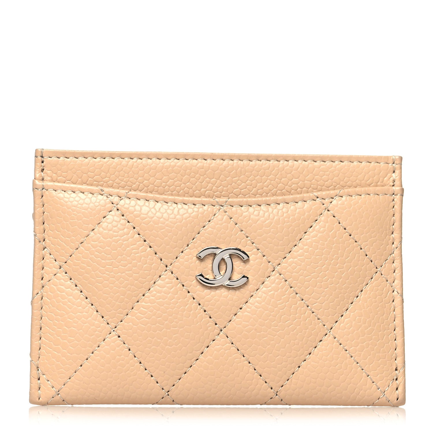 Chanel Caviar Quilted Card Holder Beige 1 of 10